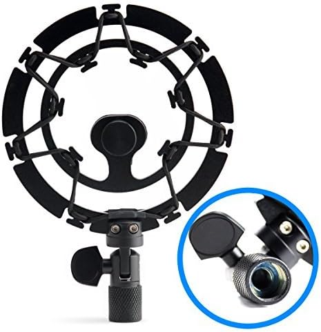 Aluminum Shock Mount (BLACK) For Blue Snowball Microphone by Auphonix