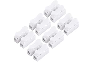WALFRONT Terminal de Abrazadera de Resorte 100 Uds 10a 220V Conector de Cable de 2 Pines Conector de Cable Rápido de Empuje Terminal de Cableado para Luz LED