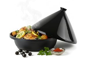 PZL CONCEPT Tajine Induction Tous Feux Diamètre 30 cm - Plat à Tagine Marocain avec Revêtement Antiadhésif, Couvercle Céramique et Structure Fonte d’Aluminium – Marmite, Casserole Cuisine Orientale