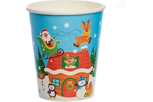 Baker Ross FX306 Weihnachten Partybecher-10 Stück, Trinkbecher aus Papier für den Kindergeburtstag