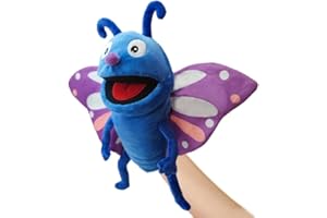 FYBR Hand Puppets Bee Insects Puppets for Kids, Interactive Toys for Boys Girls, Plush 13" Insect Stuffed Animal Story Toys Gifts for 3-6 Year Old (Butterfly)