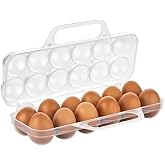Saplı 12'li Yumurta Taşıma Kutusu, Plastik Buzdolabı İ&ccedil;in Yumurtalık Pikniklik Pratik Yumurta Taşıma Kabı (Şeffaf, 1 Adet)