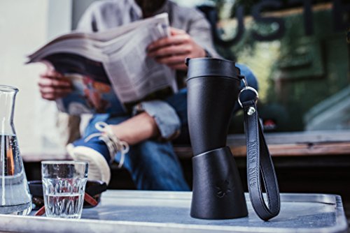 Goat Story Großer Kaffeebecher, 470 ml, schwarz, Echtleder - 3