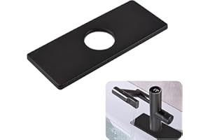 UFURMATE Couvercle de robinet en acier inoxydable – Plaque de pont à trou unique pour cuisine et salle de bain (16 x 6,5 cm)