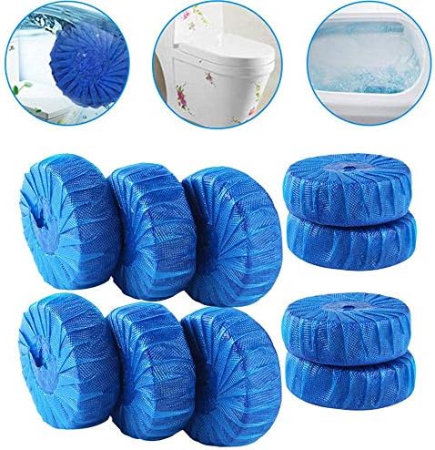ClodeEU Magic Automatic Flush Toilet Cleaner Stain Remover Blue Tablet Flush Tank (10 Pieces)