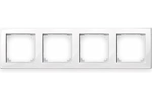 Schneider Electric Merten M-Smart ramka do gniazd i przełączników, 4-krotna, biała polarna, błyszcząca, numer artykułu 478419