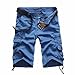 Produktbild Ba Zha Hei Männer Werkzeuge kurze Hose Mode-Mann-beiläufige Taschen-Strand-Arbeits-zufällige kurze Hosen-Kurzschluss-Hosen Herren Shorts Fitness Bodybuilding (34, Blau)