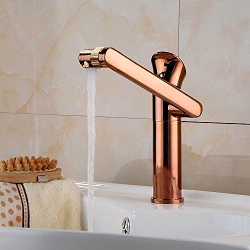 Vintage Brass Swivel Single Handle One Hole Ceramic Valve   Hot &amp; Cold Water Basin Faucet, Rose Gold/Bathroom Sink Taps/Basin Mixer Tap/Bathroom Tap/Bathroom Mixer/Bathroom Basin Mixer Tap/Sink Taps