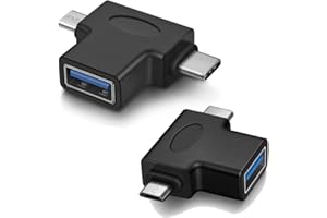 VMOJO 2 in 1 OTG Adapter,USB Type C Stecker auf USB 3.0 Buchse Adatper/Micro USB Stecker auf USB Buchse Adapter,OTG USB Konverter kompatibel mit Android Google Nexus Samsung Galaxy Note (2 Stücke)