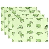 alaza Rana Divertida Individuales Animales para la Mesa de Comedor Juego de 4 a Prueba de Calor...