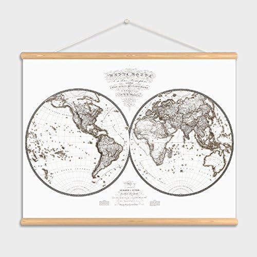 HZF-Ancient world map, decorative painting, living room, study, entrance, wall decoration painting, modern minimalist painting,62*80 Murals