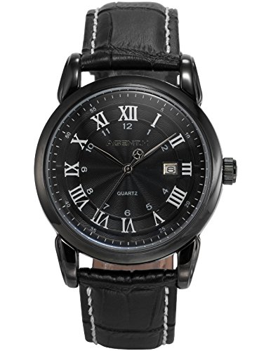 Agent X Herren Armbanduhr Analog Quarzuhr Datum Anzeige Leder Band Dress Uhr AGX136 Agent X Herren Armbanduhr Analog Quarzuhr Datum Anzeige Leder Band Dress Uhr AGX136