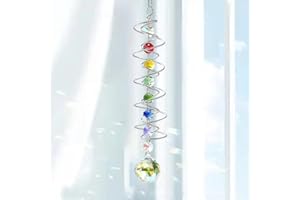 GENERICO Acchiappasole Cristallo, Acchiappa Sole con Doppia Spirale, Cristalli Acchiappasole da Appendere, Sun Catcher Garden Decor, per Interni, Giardini Domestici, Auto Decorazioni da Appendere