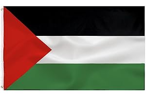 TCTOHZNG Palestinian flag 3x5FT -(90x150cm) Bandiera della Palestina Indoor/Outdoor Quality Polyester with Vivid Color and Brass Grommets Palestine flag