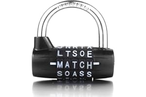 WANLIAN Kłódka szyfrowa z 5 tarczami, czarna, 5 liter, zamek z kodem, duża, do szafki, na siłownię, kłódka słowna PL-004-BK