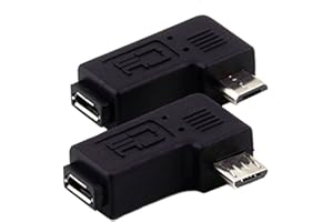 KRS - 8M - 90° Adapter Winkel Stecker von Micro USB auf Micro USB gewinkelt 2 Stück 1x rechts / 1x Links