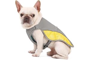 Dog Cooling Vest, JanTeelGO Evaporative Swamp Cooler Coat for Dogs Medium Large - Premium Pet Cool Vest Jacket Anti-heat Clothes for Outdoor Walking Hunting Training (X-Large, Grey-Yellow)