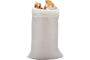 MJCC Lot de 5 sacs à gravats • en raphia • Grand 80 x 50 cm • Résiste à plus de 25 kg • 5 unités