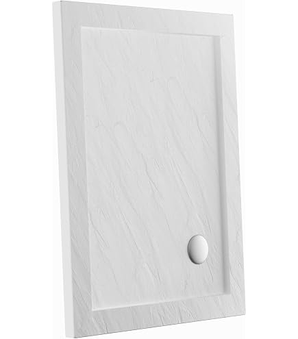 Piatto Doccia Rettangolare In Ceramica Bianca Ferdy Azzurra 80x120 Cm - 1a Scelta Made In Italy