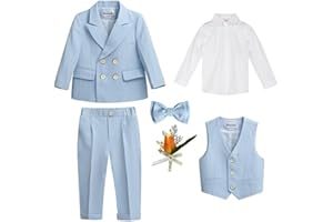 YAOTT Ragazzo Set di Vestiti Abito da Gentiluomo Stile Britannico Pantaloni da Giacca da Smoking per Battesimo da Matrimonio Abito Formale di Compleanno Festa in Costume