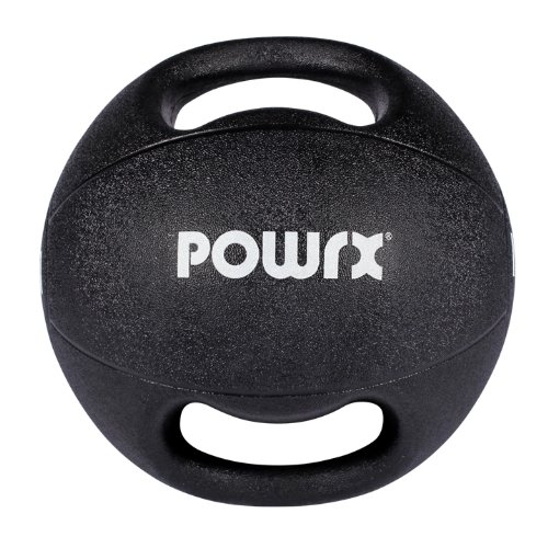 Medizinball mit Griffen Profi 3 – 10 kg von POWRX | schwarz Gewichtsball Studioqualität - 5