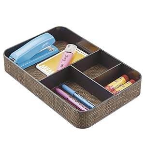 mDesign Aufbewahrungsbox Schreibtisch – Bronzefarbige