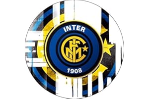 PARTYLANDIA, Cialda in Ostia per Decorazione Torte a Tema Scudetto Inter, Cake Design, Commestibile, Senza Glutine