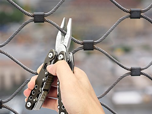 SHINE HAI Multi-Tool, 14-in-1 Edelstahl Multi-Zange mit Messer, Kabelschneider , Spitzzange , Säge, Feile, Schraubendreher und so weiter , mit Nylonhülle - 6