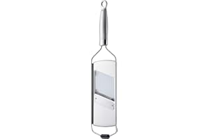 RÖSLE - Cortador en juliana, cortafiambres de alta calidad para verduras como calabacines, pepinos o zanahorias, 3 insertos, con soporte de silicona, acero inoxidable 18/10, incluye tapa protectora