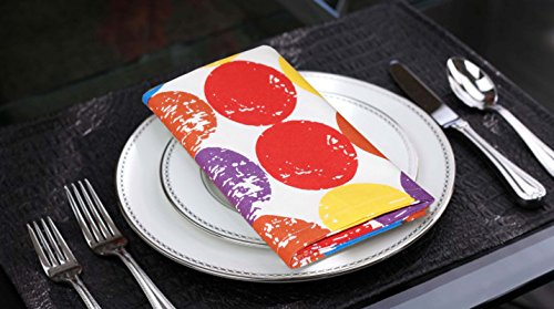 Lushomes Titac Printed Cotton 6 Table Napkins Set (Dinner Napkins)