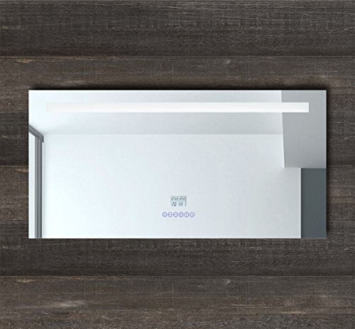 100cm LED Multimedia Badspiegel mit LED Beleuchtung + Uhr + Radio + MP3 + USB-Anschluss + Temperaturanzeige + TOUCH SCHALTER feuchtraumgeeignet einbaufertig - 6