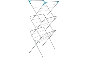 AL AJAL 3 Tier Clothes Airer Clothes Drying Rack Drying Indoor and Outdoor Laundry Rack with Non-Slip Feet Flat Foldable Space