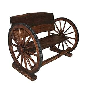 Amazon.de: Teakholz Sitzbank Wagenrad groß Gartenbank Gartenmöbel