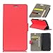 Produktbild Xiaomi Mi 8 Case, Premium PU Leather Wallet Pouch Flip Cover Case Anti-Scratch Defender CoverFalling for Xiaomi Mi 8 (Red)