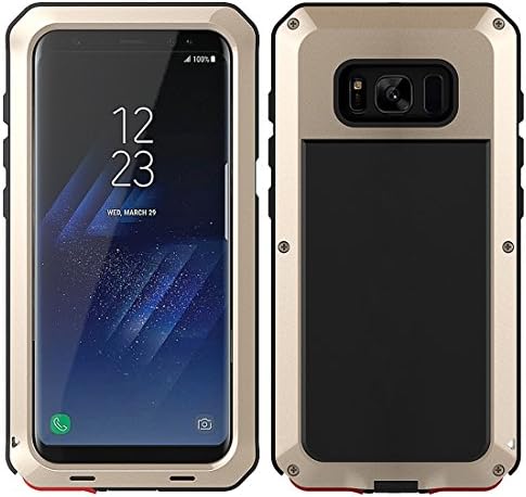 MRSMR Samsung Galaxy S8 Plus Case, Ultra Rugged Dust Proof Snowproof Shockproof Heavy Duty Case Protective Case Defender Cover For SAMSUNG-S8 Plus-Gold (No Glass Screen)