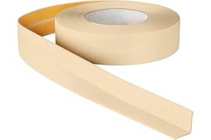 ProfiPVC Battiscopa Morbido PVC 18x18mm - 20 metro, Nastro Sigillante Autoadesivo per Cucina e Bagno, Elastico e Divisibile, con Striscia Spezzata, Montaggio Facile, Cremoso