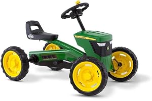 BERG Pedal Gokart Buzzy John Deere | Barnfordon, trampbil, säker hed och stabilitet, barnleksaker lämpliga för barn i åldrarna 2-5 år