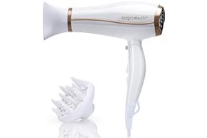 ‎AIGOSTAR Aigostar Haartrockner Ionen 2200W,Föhn,Fön,Ionen-Haartrockner Negative Händetrockner mit Diffusor und Zubehör,weiß