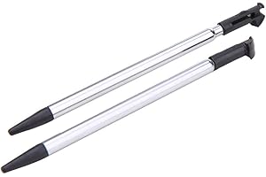 Gamer Gear Nintendo 3DS Stylus - Black Retractable Touch Screen Pen - Pack of 2 Dual Function Stylus - Extendable Fine Tip for Control Video Games