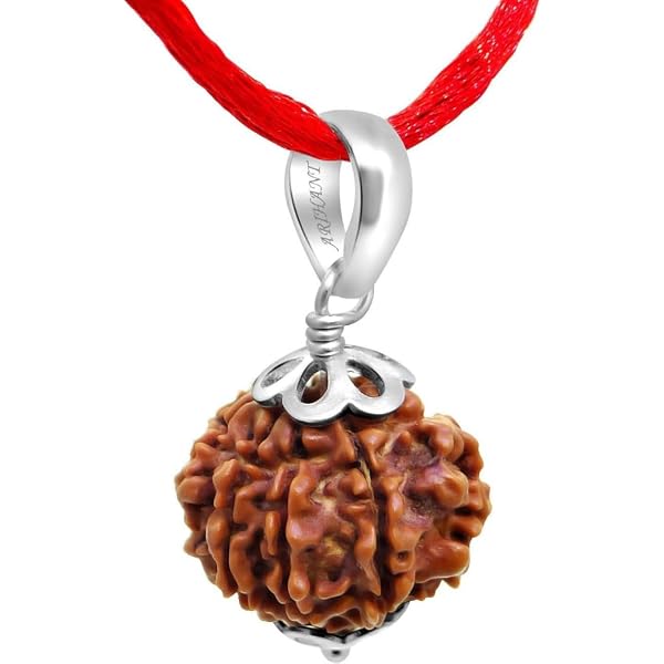 Mithila Handicrafts Six Face (Chhah-Mukhi) Rudraksha Bead - Natural, Lab Certified, With Panch Dhatu Pendant - View #4