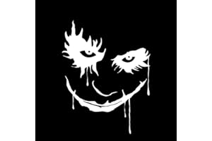 PORFEET Adesivo per Auto, 10x13cm Joker Clown Impermeabile Rimovibile Car Styling Adesivo per Paraurti Adesivo Bianca