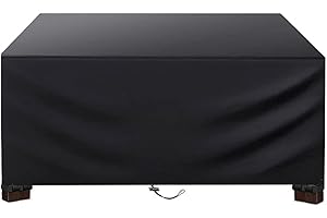 AOFOAE Funda Muebles Exterior Impermeable 220x100x75cm/Largo X Ancho X Alto Tela Oxford 420d, Anti Viento, Anti UV Funda Protectora Mesa Exterior Negro Funda Protectora Muebles Jardin