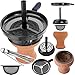 Produktbild DILAW® Shisha Kaminkopf Set Tabaksieb Kohlezange Kaminaufsatz Tonkopf Tabak Kopf (Kaminkopf Set Black)
