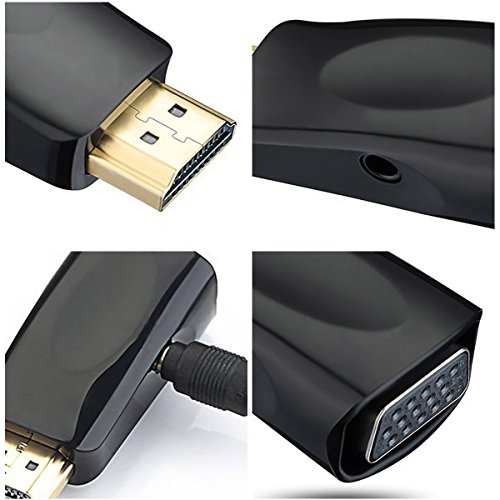 MYTK HDMI auf VGA Adapter. Konverter von HDMI-Male auf VGA-Female mit 1m langem Audio Kabel - 2