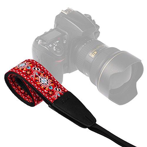 LYNCA LT-01K bandouli  re sangle de cou sangle d   paule amovible Jacquard au style r  tro pour tous les appareils photo dslr Canon Nikon Sony Olympus Pentax etc