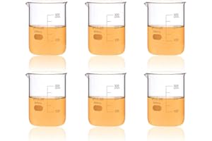 ULAB 6 Stück Glas Berker 300ml, Borosilikatglas Becher mit Graduierung, Glasbecher Set für Labor, Küche, Schule, UBG1023