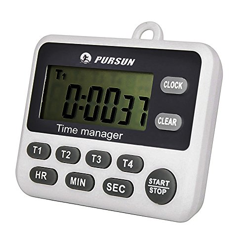 LCD Digital Küche Timer, 4 Kanal mit Count-Down bis Uhr lauter Alarm Magnetischer Rückseite - 2
