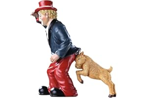 Gildeclown Gilde Dekofigur Clown der Hinterhalt - Deko Figur Hund - Deko Wohnzimmer kleine Deko Figur Clown im Geschenkkarton - Dekoration Geschenk Weihnachten Frauen Männer - Höhe 14 cm