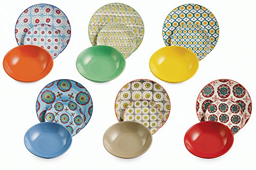 Villa d'Este Bazar Juego de 18 Platos de Porcelana y Gres