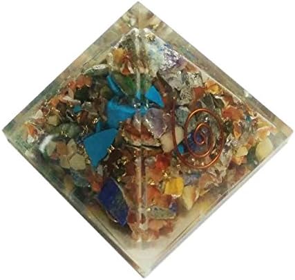 MultiStone Pyramid Healing Crystals Reiki Organite Pyramid Reiki Spritual Gift With Red Gift Pouch